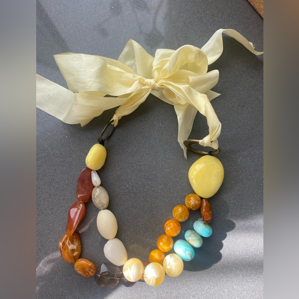 Tie Necklace with Stones